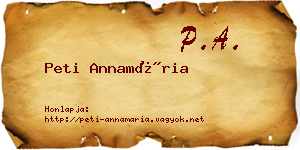 Peti Annamária névjegykártya