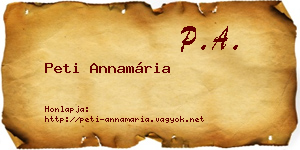 Peti Annamária névjegykártya